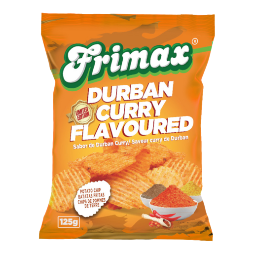 R3 Off Frimax Durban Curry Flavoured Potato Chips Bag 125g Image