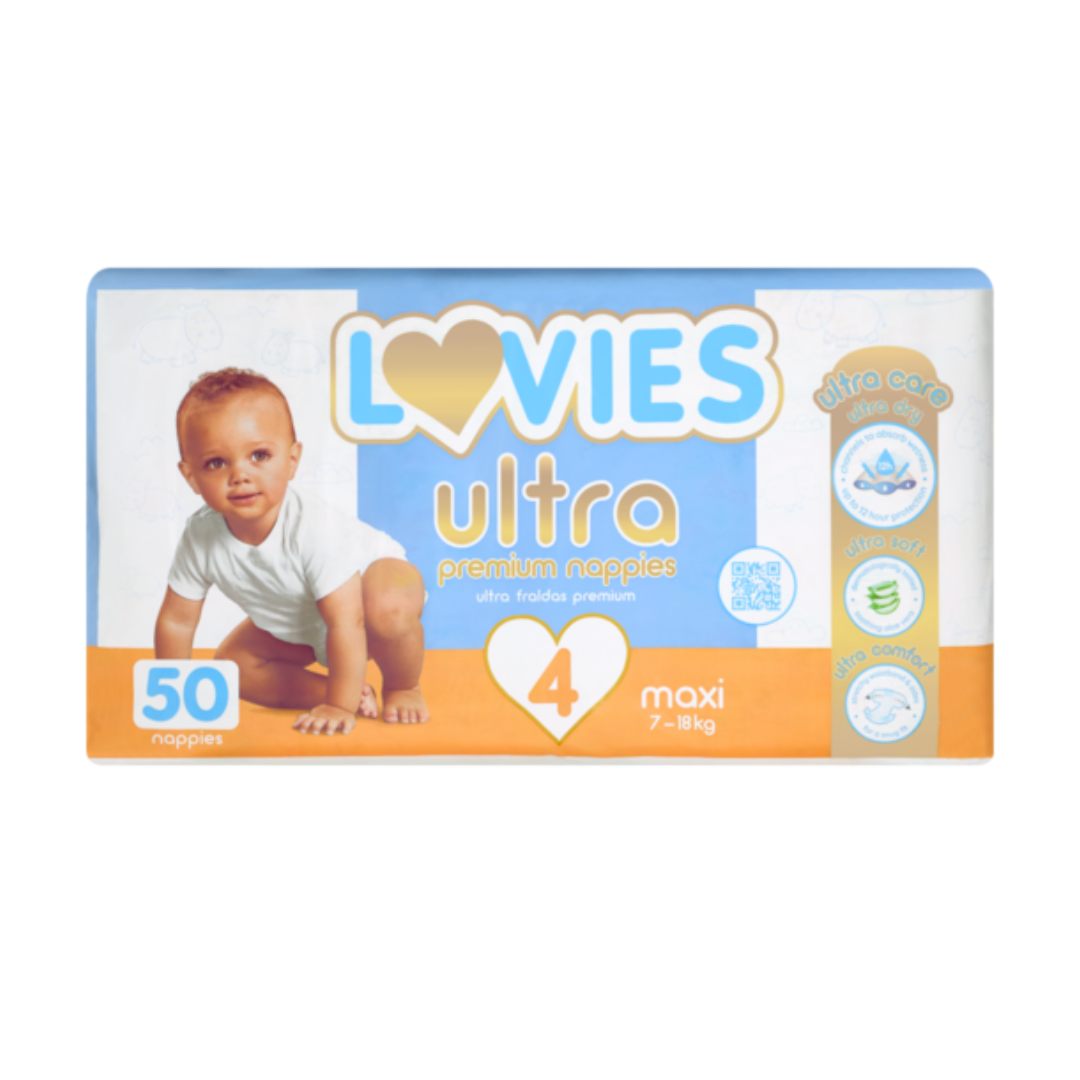 Lovies Ultra Premium Size 4 Disposable Nappies 50 Pack Image
