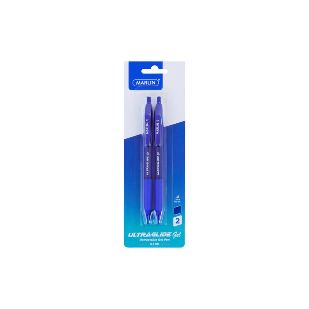 Marlin Blue Gel Ink Retractable Pen 2 Pack 0.7mm Image