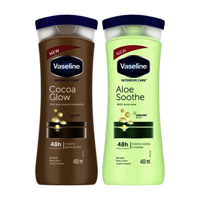 Buy 2 x Vaseline Intensive Care Body Lotion 400ml (Cocoa Glow & Aloe Soothe) and Save Image