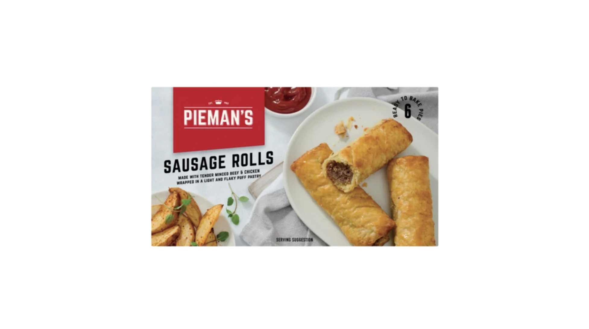Pieman's Frozen Sausage Rolls 960g 6 Pack Image