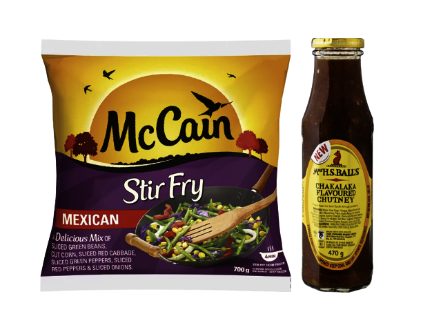 R10 Off McCain Stir Fry 700 g (All Variants) R5 AND Mrs Balls Chutney 470g (All Variants) Image