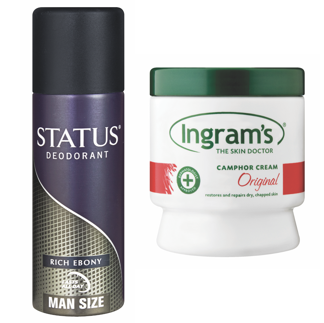 Combo - Status Deodorant Spray 200ml and Ingram's Camphor Cream 300ml Image