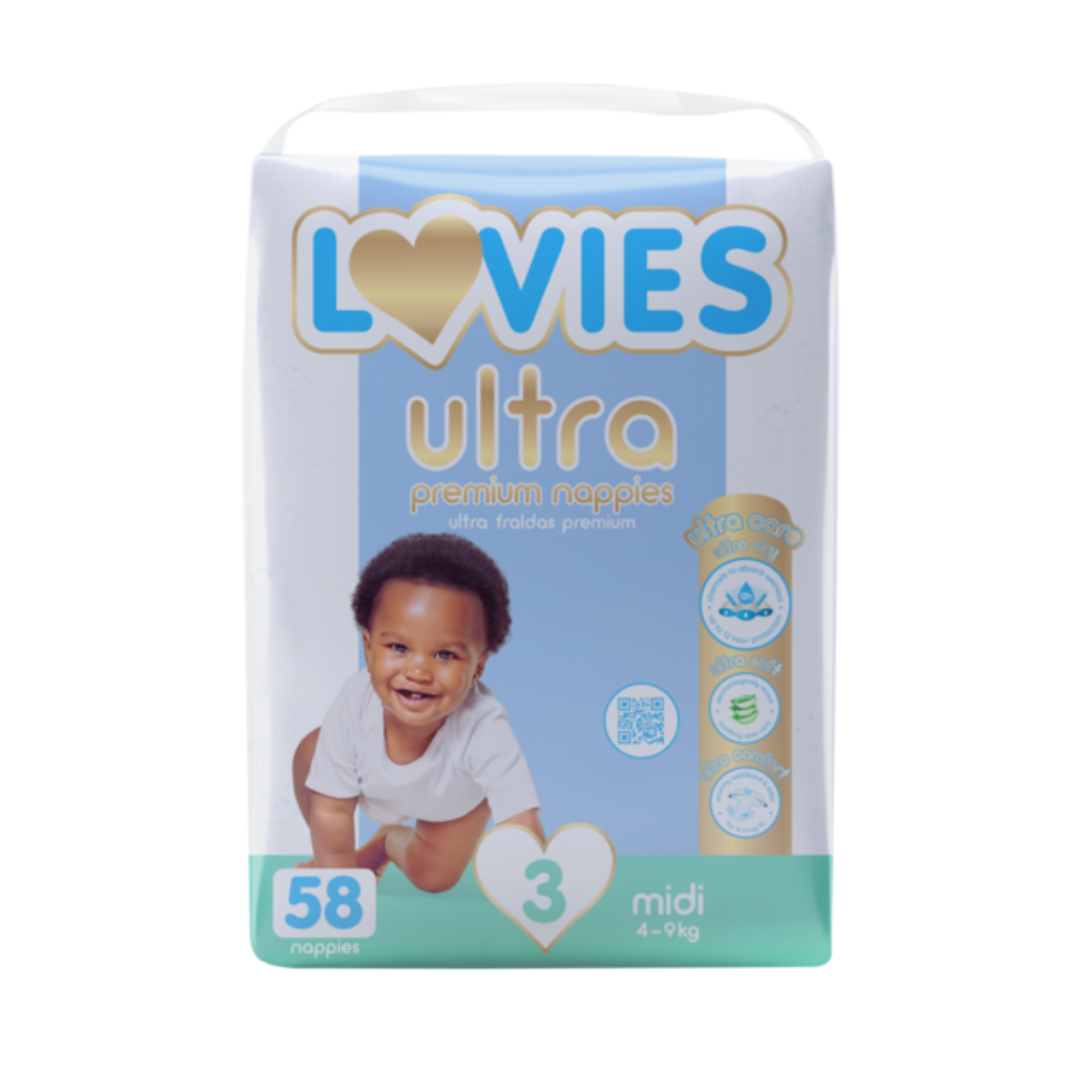 Lovies Ultra Premium Size 3 Disposable Nappies 58 Pack Image